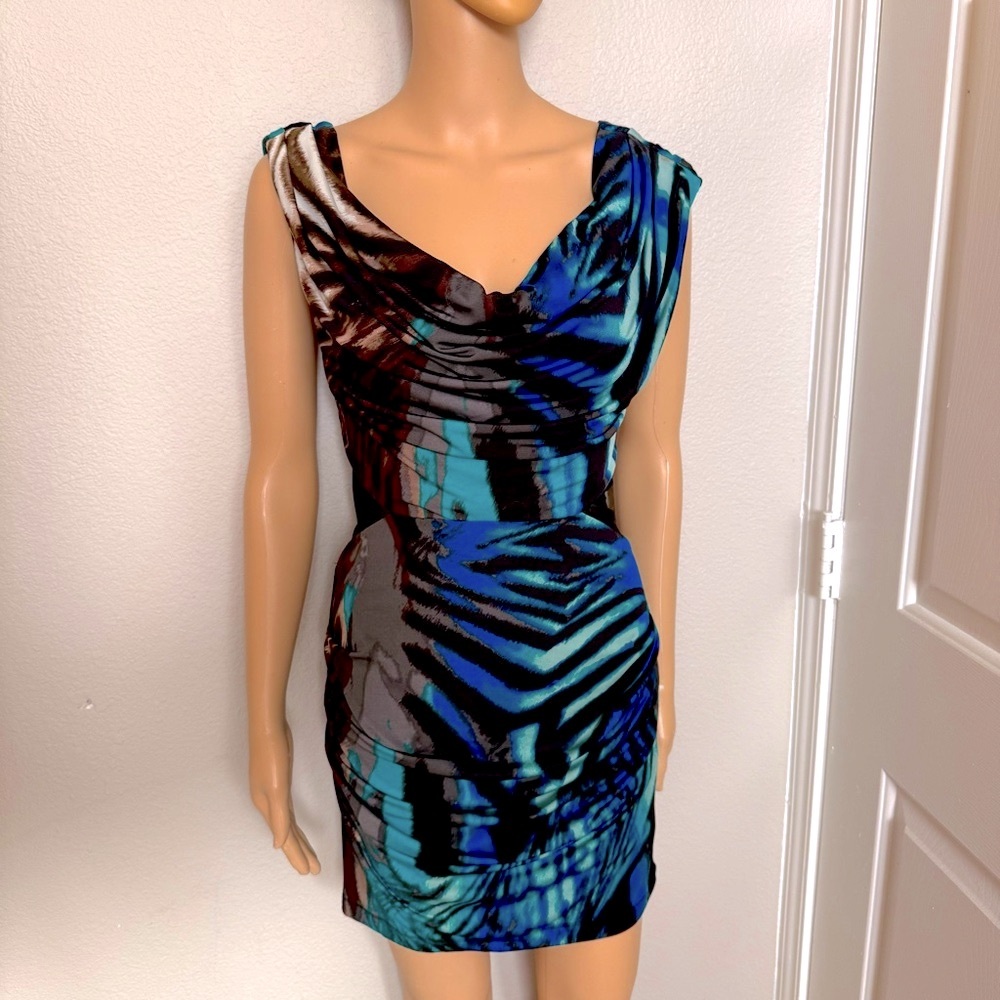 Bebe Y2K Printed Bodycon Dress